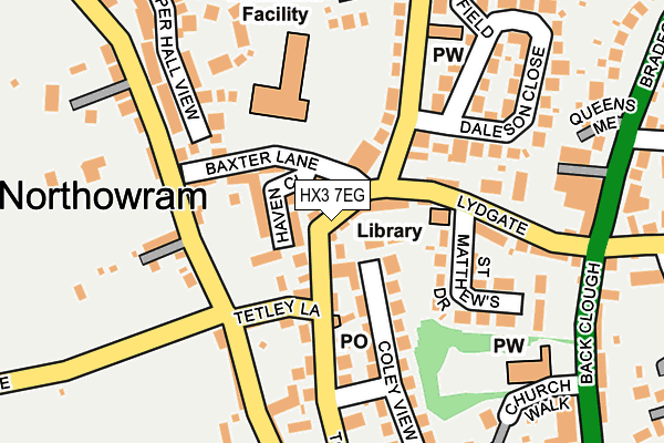 HX3 7EG map - OS OpenMap – Local (Ordnance Survey)