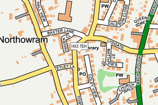 HX3 7EH map - OS OpenMap – Local (Ordnance Survey)