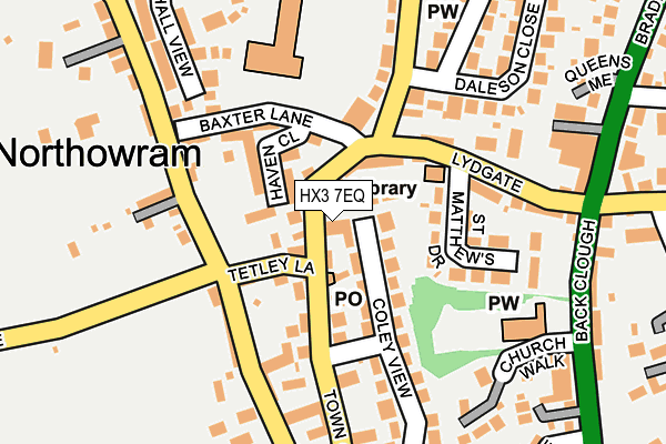 HX3 7EQ map - OS OpenMap – Local (Ordnance Survey)
