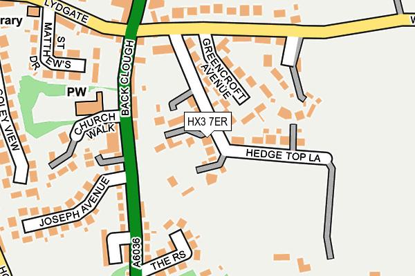 HX3 7ER map - OS OpenMap – Local (Ordnance Survey)