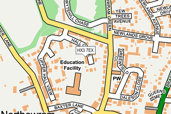 HX3 7EX map - OS OpenMap – Local (Ordnance Survey)