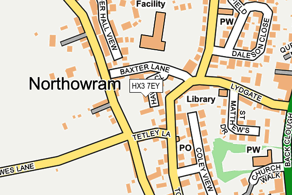 HX3 7EY map - OS OpenMap – Local (Ordnance Survey)