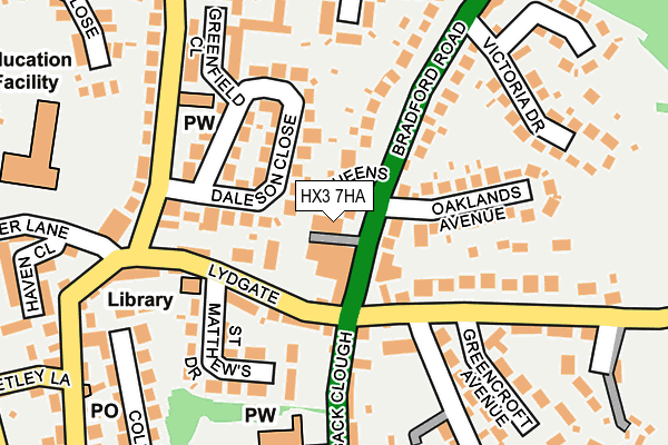 HX3 7HA map - OS OpenMap – Local (Ordnance Survey)