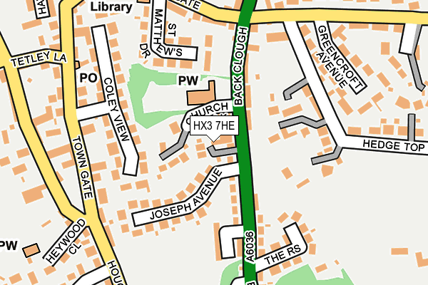 HX3 7HE map - OS OpenMap – Local (Ordnance Survey)