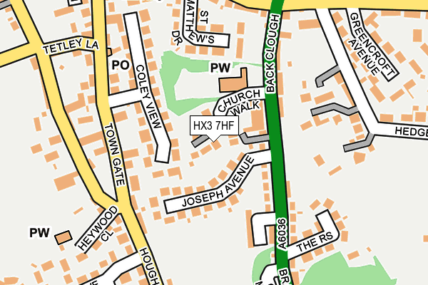 HX3 7HF map - OS OpenMap – Local (Ordnance Survey)