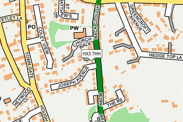 HX3 7HH map - OS OpenMap – Local (Ordnance Survey)