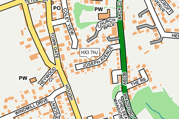 HX3 7HJ map - OS OpenMap – Local (Ordnance Survey)