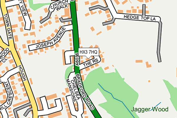 HX3 7HQ map - OS OpenMap – Local (Ordnance Survey)