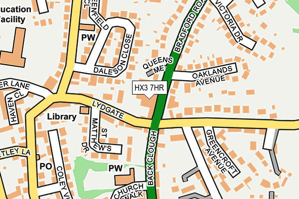 HX3 7HR map - OS OpenMap – Local (Ordnance Survey)