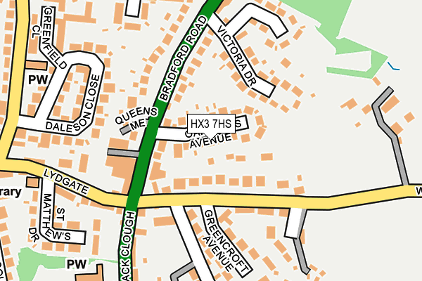 HX3 7HS map - OS OpenMap – Local (Ordnance Survey)