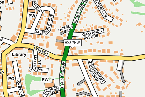 HX3 7HW map - OS OpenMap – Local (Ordnance Survey)