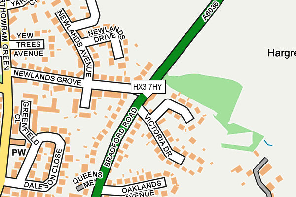 HX3 7HY map - OS OpenMap – Local (Ordnance Survey)