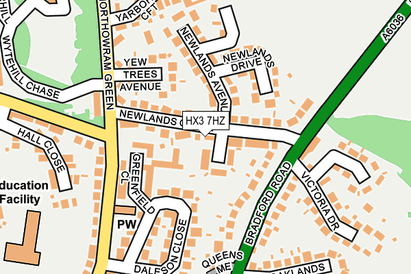 HX3 7HZ map - OS OpenMap – Local (Ordnance Survey)