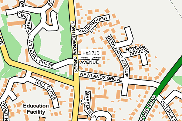 HX3 7JD map - OS OpenMap – Local (Ordnance Survey)