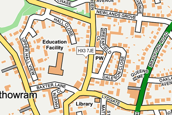 Map of NORTHOWRAM SCHOOLHOUSE LTD at local scale