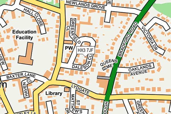 HX3 7JF map - OS OpenMap – Local (Ordnance Survey)