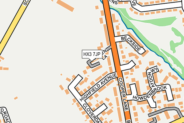 HX3 7JP map - OS OpenMap – Local (Ordnance Survey)