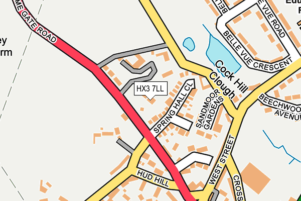 HX3 7LL map - OS OpenMap – Local (Ordnance Survey)