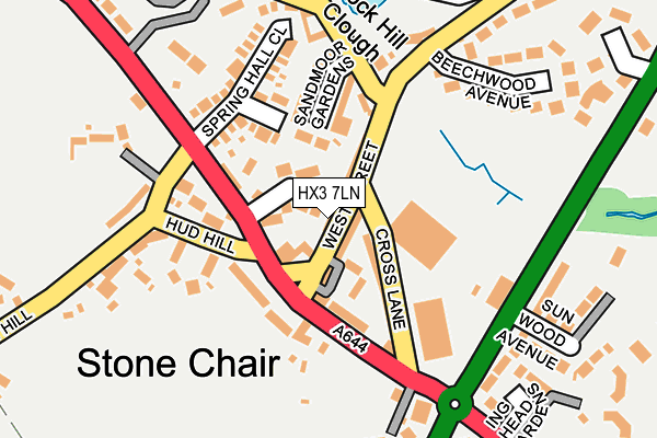 HX3 7LN map - OS OpenMap – Local (Ordnance Survey)