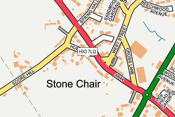 HX3 7LQ map - OS OpenMap – Local (Ordnance Survey)