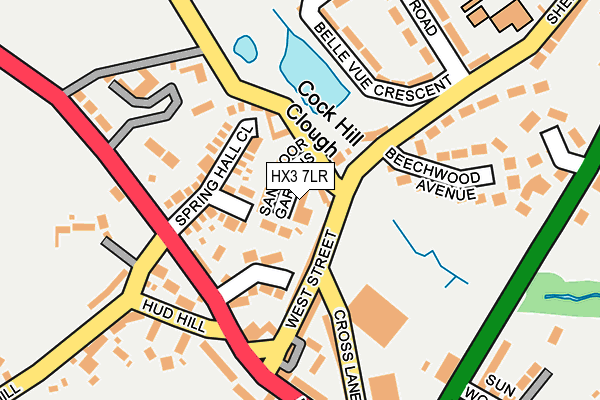 HX3 7LR map - OS OpenMap – Local (Ordnance Survey)