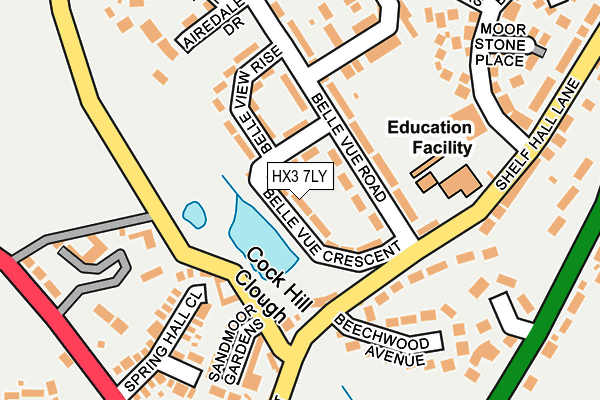 HX3 7LY map - OS OpenMap – Local (Ordnance Survey)