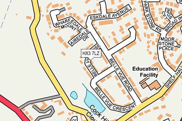 HX3 7LZ map - OS OpenMap – Local (Ordnance Survey)