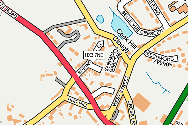 HX3 7NE map - OS OpenMap – Local (Ordnance Survey)