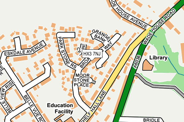 HX3 7NJ map - OS OpenMap – Local (Ordnance Survey)