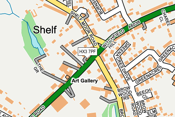 HX3 7PF map - OS OpenMap – Local (Ordnance Survey)