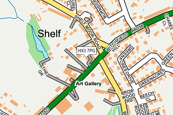 HX3 7PG map - OS OpenMap – Local (Ordnance Survey)