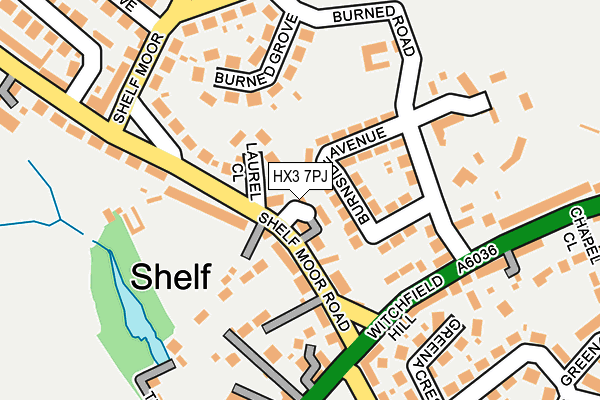 HX3 7PJ map - OS OpenMap – Local (Ordnance Survey)