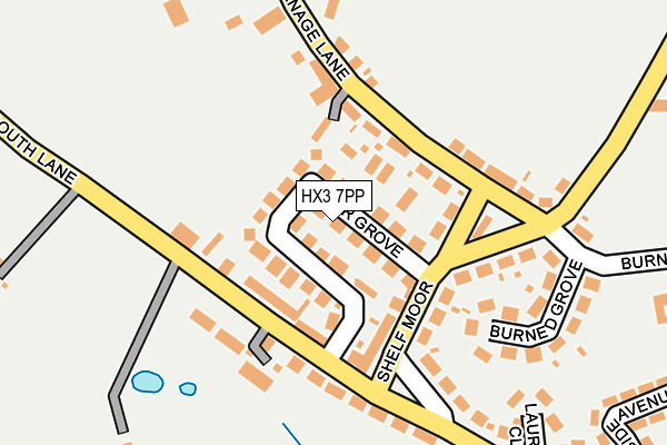 HX3 7PP map - OS OpenMap – Local (Ordnance Survey)