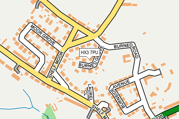 HX3 7PU map - OS OpenMap – Local (Ordnance Survey)