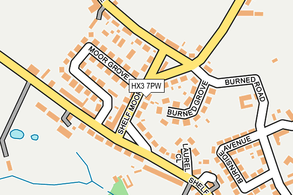 HX3 7PW map - OS OpenMap – Local (Ordnance Survey)