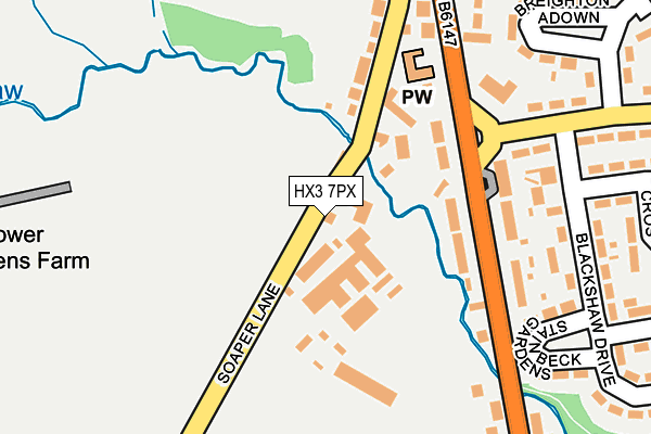 HX3 7PX map - OS OpenMap – Local (Ordnance Survey)
