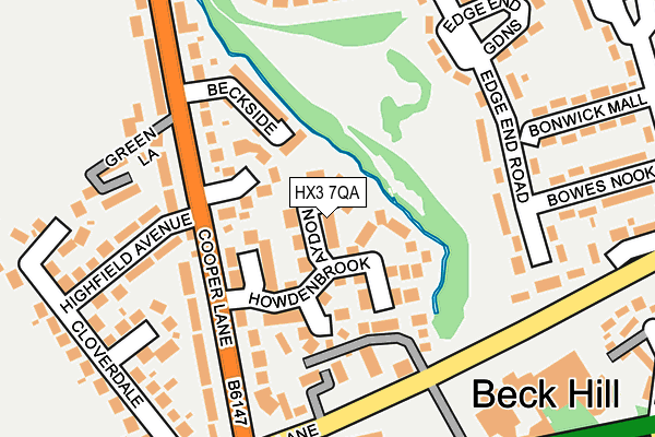 HX3 7QA map - OS OpenMap – Local (Ordnance Survey)