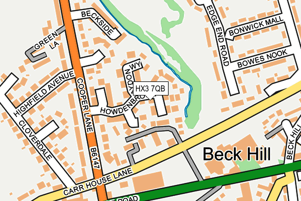 HX3 7QB map - OS OpenMap – Local (Ordnance Survey)