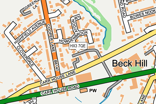 HX3 7QE map - OS OpenMap – Local (Ordnance Survey)