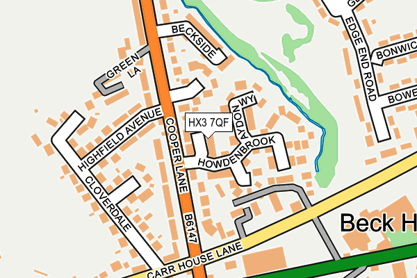HX3 7QF map - OS OpenMap – Local (Ordnance Survey)