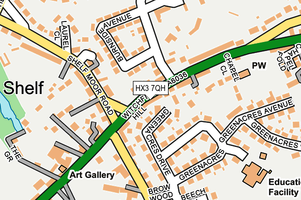 HX3 7QH map - OS OpenMap – Local (Ordnance Survey)