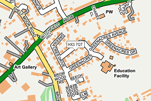 HX3 7QT map - OS OpenMap – Local (Ordnance Survey)