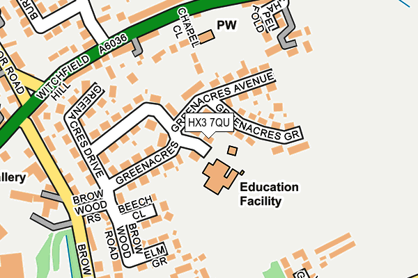 HX3 7QU map - OS OpenMap – Local (Ordnance Survey)
