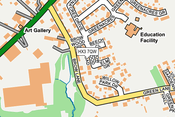 HX3 7QW map - OS OpenMap – Local (Ordnance Survey)