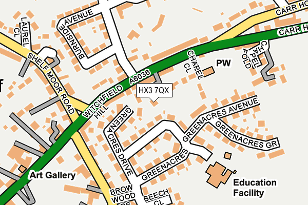HX3 7QX map - OS OpenMap – Local (Ordnance Survey)