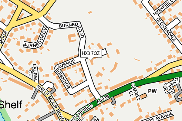 HX3 7QZ map - OS OpenMap – Local (Ordnance Survey)