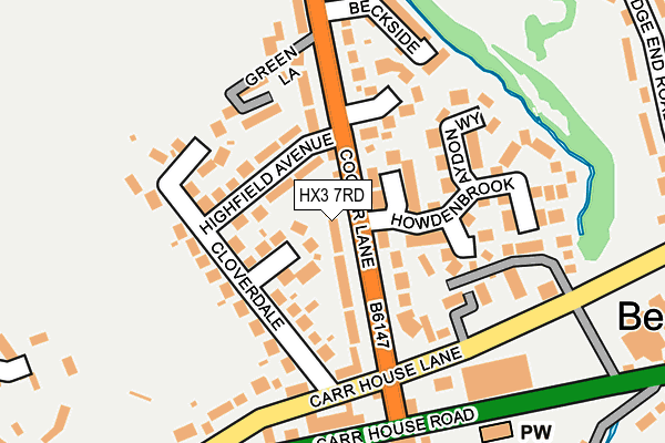 HX3 7RD map - OS OpenMap – Local (Ordnance Survey)