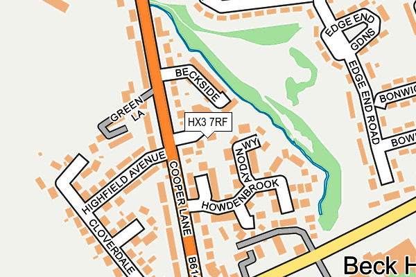 HX3 7RF map - OS OpenMap – Local (Ordnance Survey)