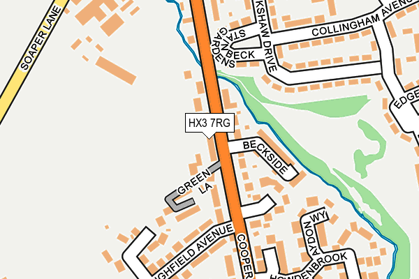 HX3 7RG map - OS OpenMap – Local (Ordnance Survey)