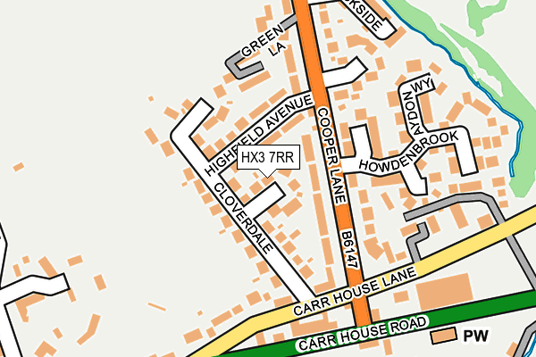 HX3 7RR map - OS OpenMap – Local (Ordnance Survey)